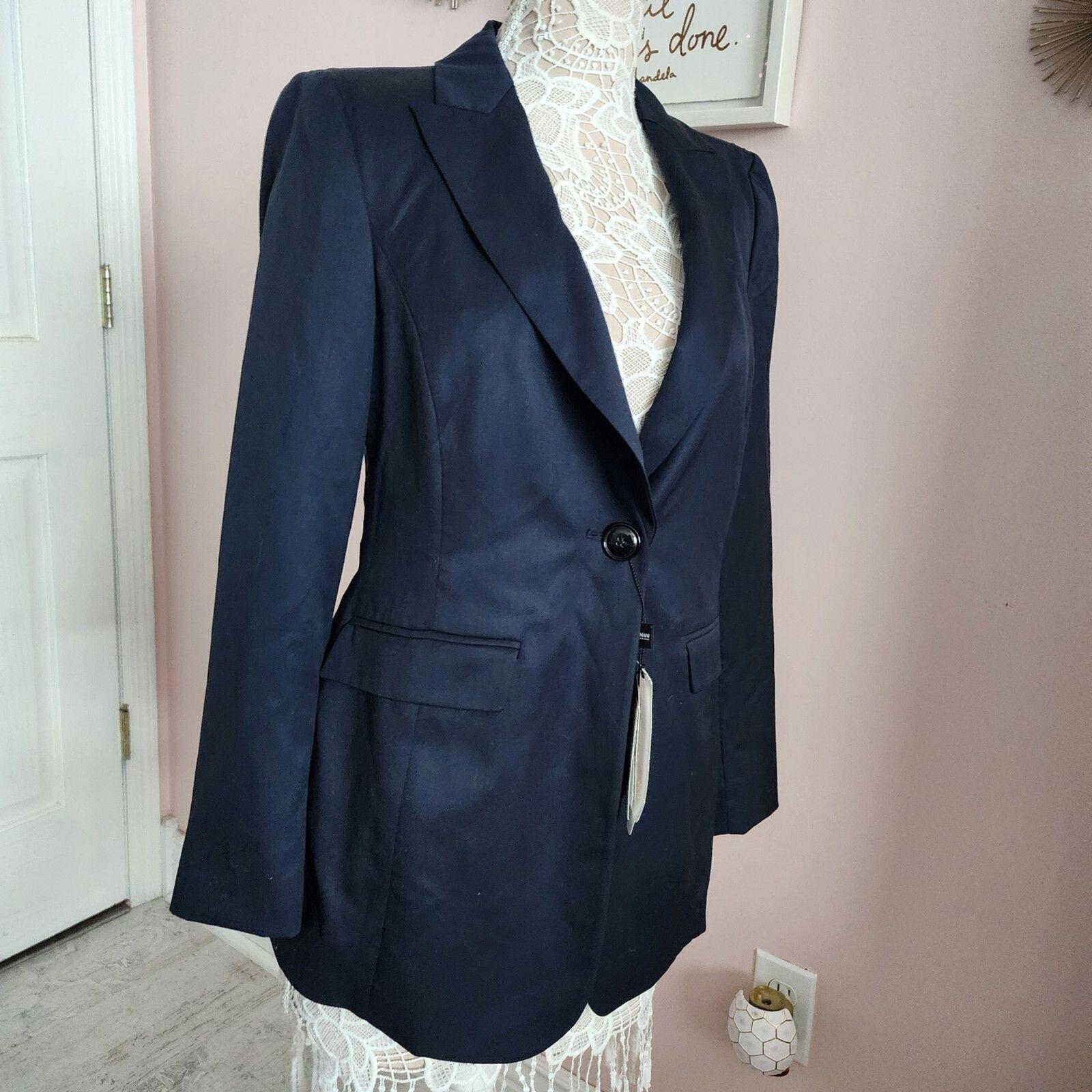 Nwt Womans Black Armani Collezioni Blazer Jacket 46 Us 10 $995